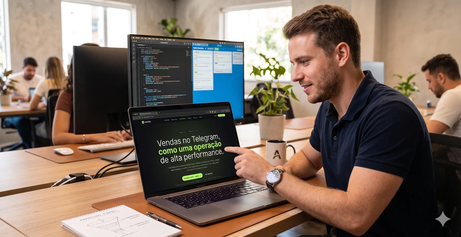 Criador de conteúdo trabalhando com vendas digitais em um estúdio